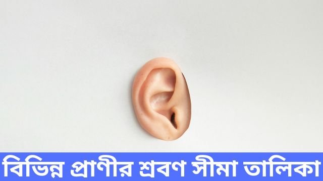 বিভিন্ন প্রাণীর শ্রবণ সীমা তালিকা